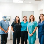 Ventura Bright Dental team providing friendly dental care in a warm, modern clinic environment